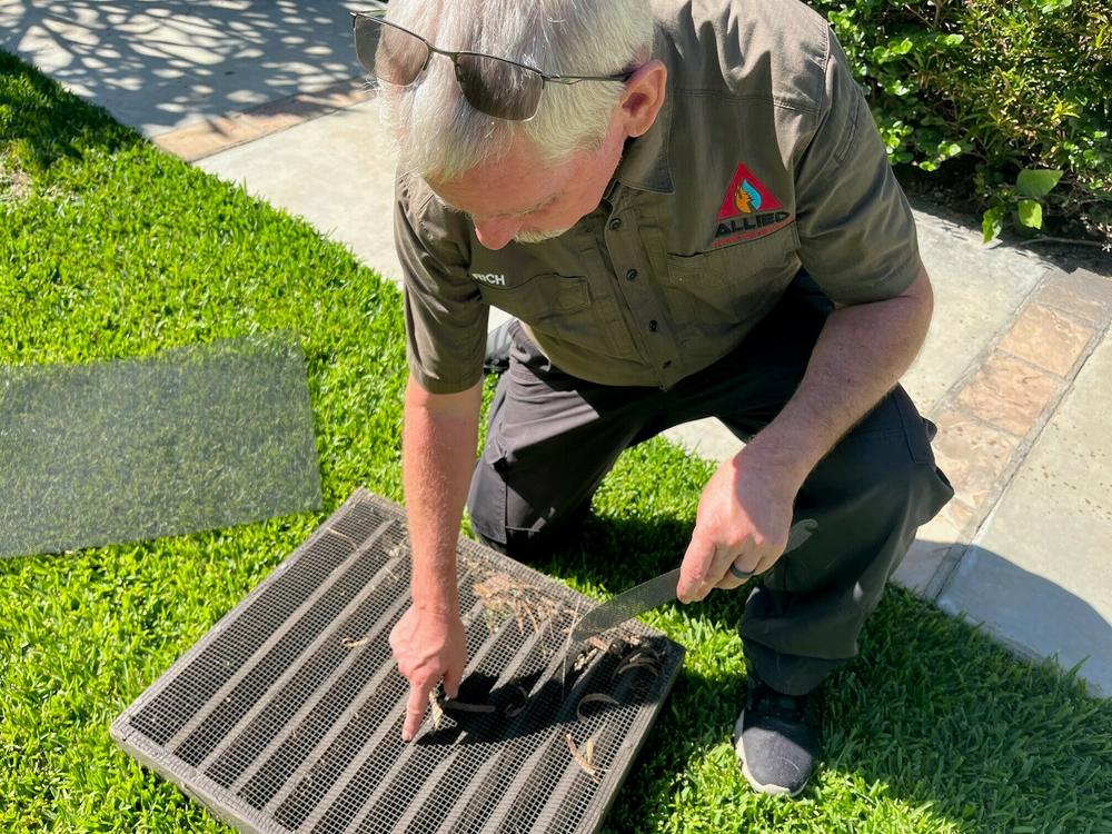 Rich Snyder, who retired as the fire marshal of Sierra Madre, Calif., now works for Allied Disaster Defense, a California company that hardens homes against wildfire. One strategy is covering air vents with ember-blocking mesh.