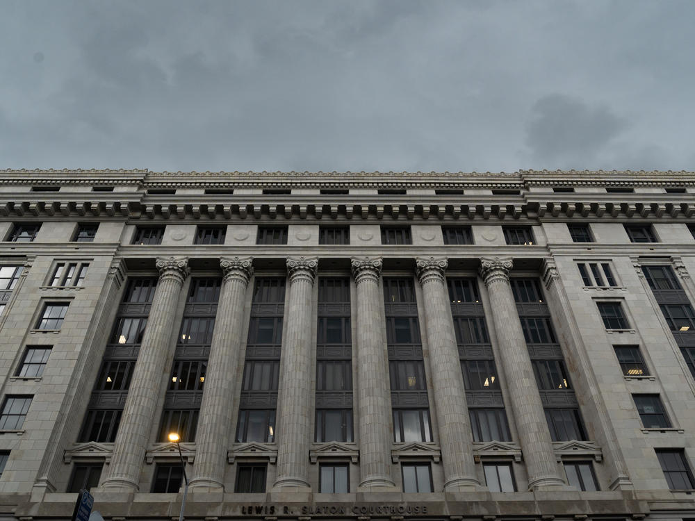 The front of the Fulton County Courthouse, the site of criminal proceedings against former President Donald Trump for election interference. The special grand jury's report that investigated those claims released Friday.