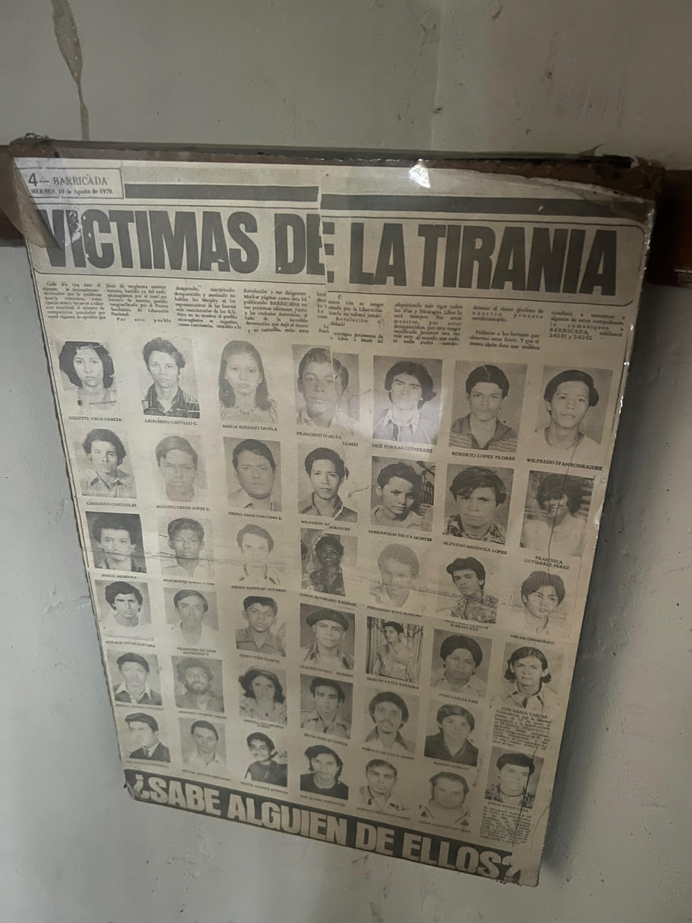 A museum to the Nicaraguan revolution condemns the abuses of the Somoza dictatorship. This is an issue of the old Sandinista newspaper displaying the 