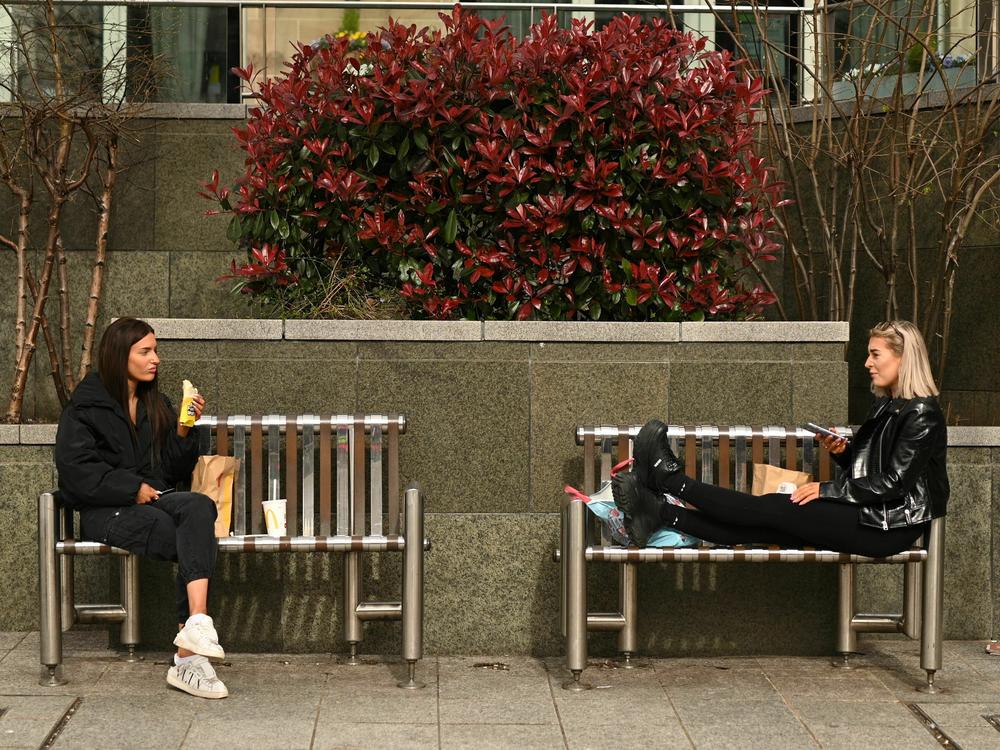 A socially distanced outdoor lunch in March 2020. Even before the pandemic, isolation emerged as a growing threat to health.