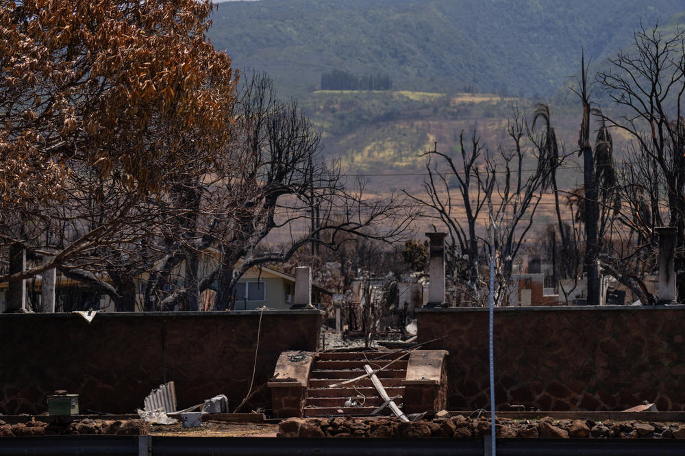 A scene of destruction from the wildfire in Lahaina on Aug. 22.