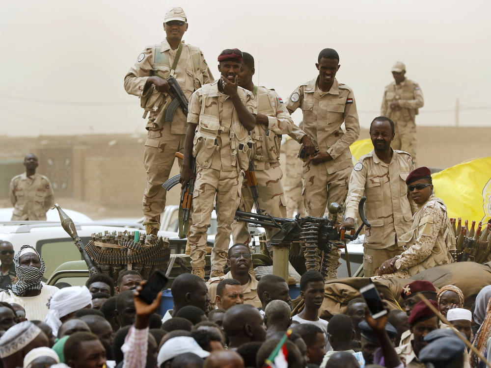 Sudanese soldiers from the Rapid Support Forces unit are shown south of Khartoum, Sudan, on June 29, 2019. The U.S. imposed sanctions Sept. 6, 2023, on a Sudanese Rapid Support Forces paramilitary commander for acts of violence and human rights abuses committed by his troops in their conflict with Sudan's army.