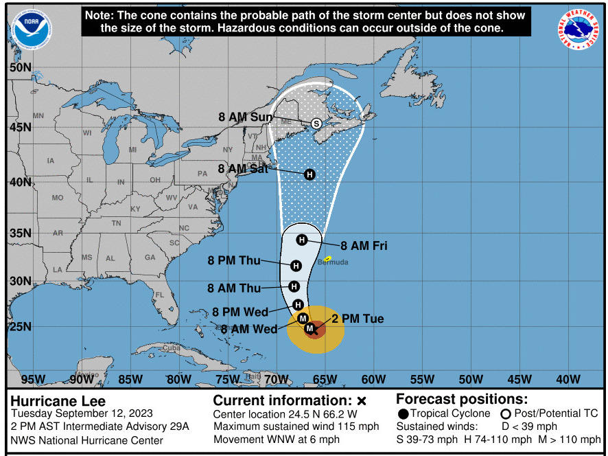 Hurricane Lee is currently moving at a very slow forward pace, <strong></strong>but the storm is expected to turn northward and gradually accelerate later this week.