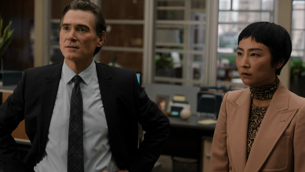 Billy Crudup as Cory and Greta Lee as Stella. If you want to see <em>The Morning Show </em>at its best, these oddballs are where it's at.