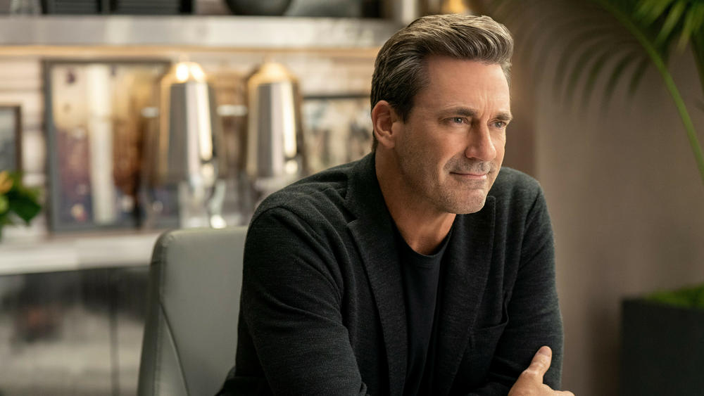 Jon Hamm continues his history of dreamboat-monster mashups while playing billionaire Paul Marks.