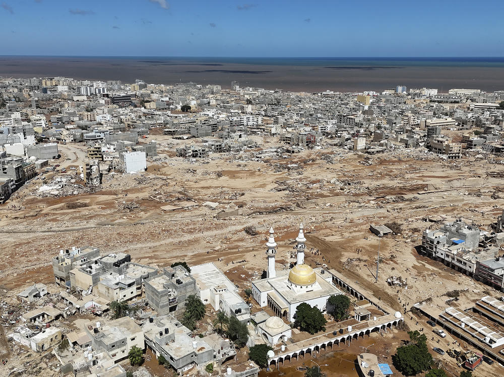 The city of Derna, Libya on Wednesday, Sept. 13, 2023. Floods from extreme rain killed thousands of people and washed entire neighborhoods into the sea.