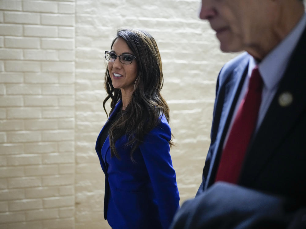 Rep. Lauren Boebert, pictured here at the U.S. Capitol in January, was escorted from a Denver theater on Sunday night after multiple complaints of disruptive behavior.