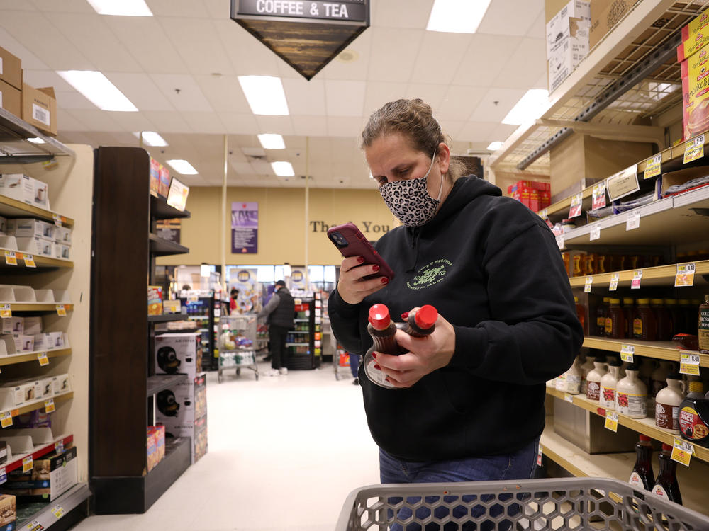 An Instacart shopper is working on a delivery for customers at a ShopRite on Jan. 8, 2022 in Clark, N.J. Instacart has filed paperwork for an IPO.