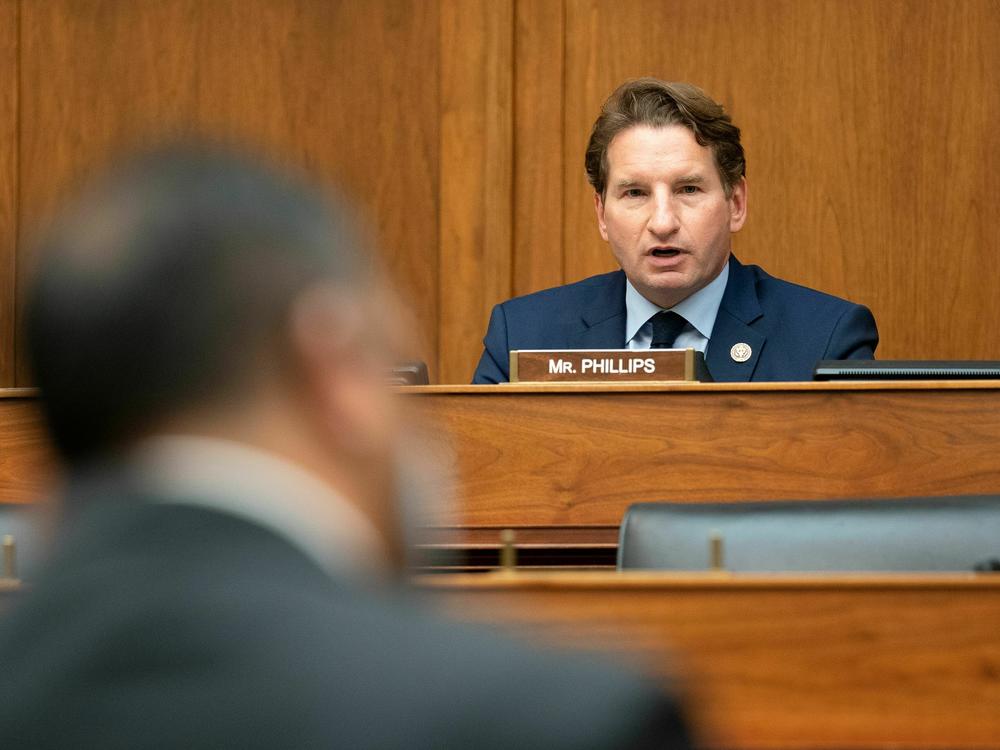 Rep. Dean Phillips, a Democrat from Minnesota, speaks on Capitol Hill in 2020. He would like to see 18-year term limits and more young people in Congress.