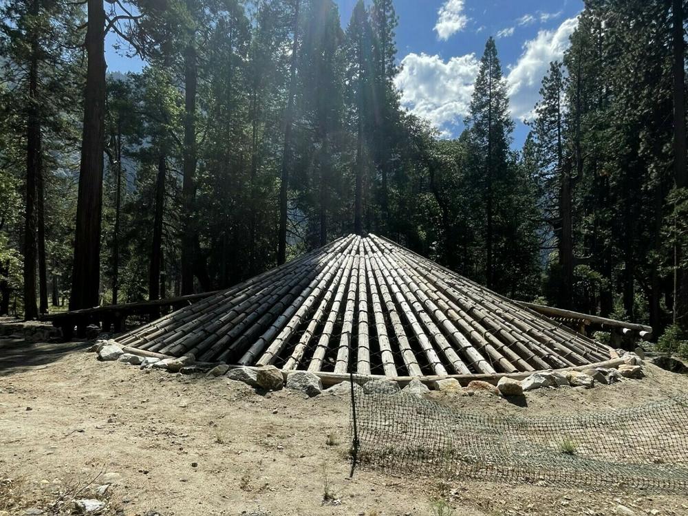 The roundhouse under construction at <a href=