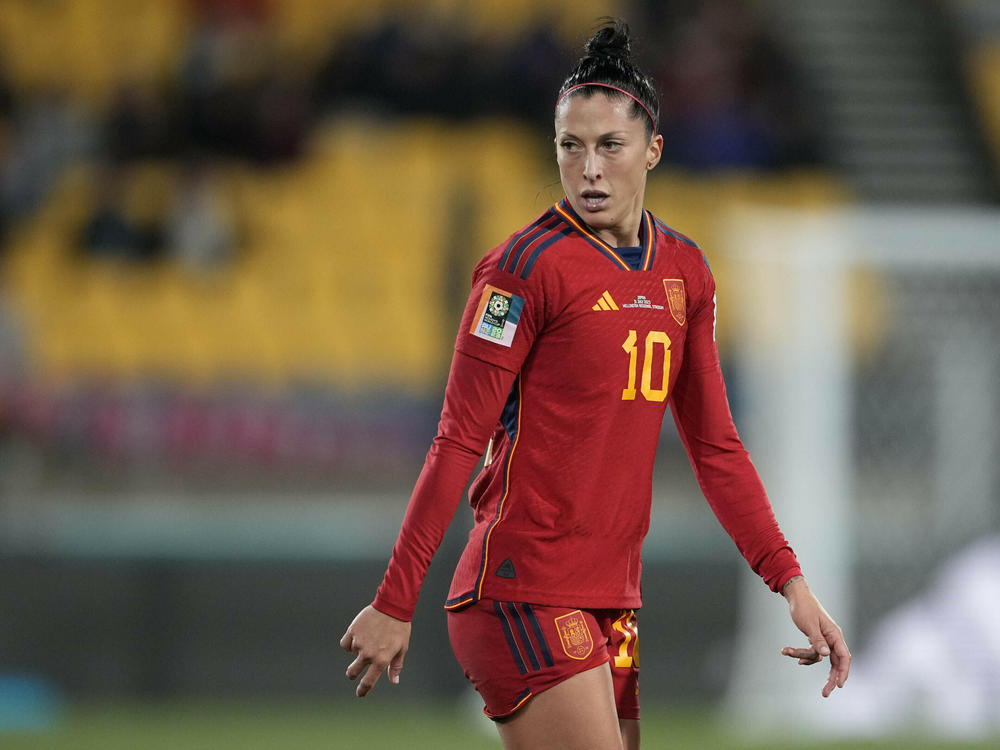 Spain's Jennifer Hermoso reacts after missing a scoring chance during the Women's World Cup in New Zealand on July 31, 2023. Hermoso has said that 