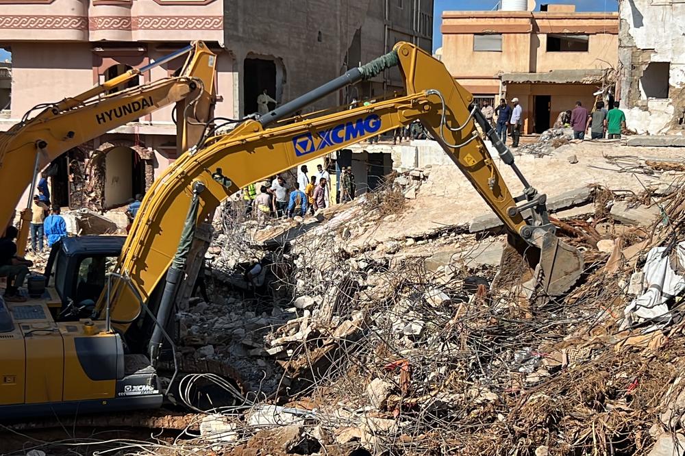 Search and rescue operations continue in Derna, Sept. 14.