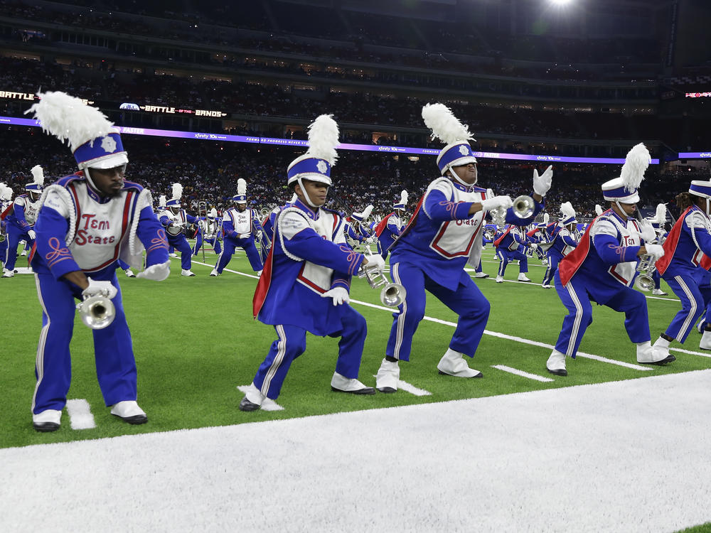 The Tennessee State University Aristocrat of Bands  performs during the 2023 National Battle of the Bands, a showcase for HBCU marching bands, held at NRG Stadium Saturday, August 26, 2023, in Houston.