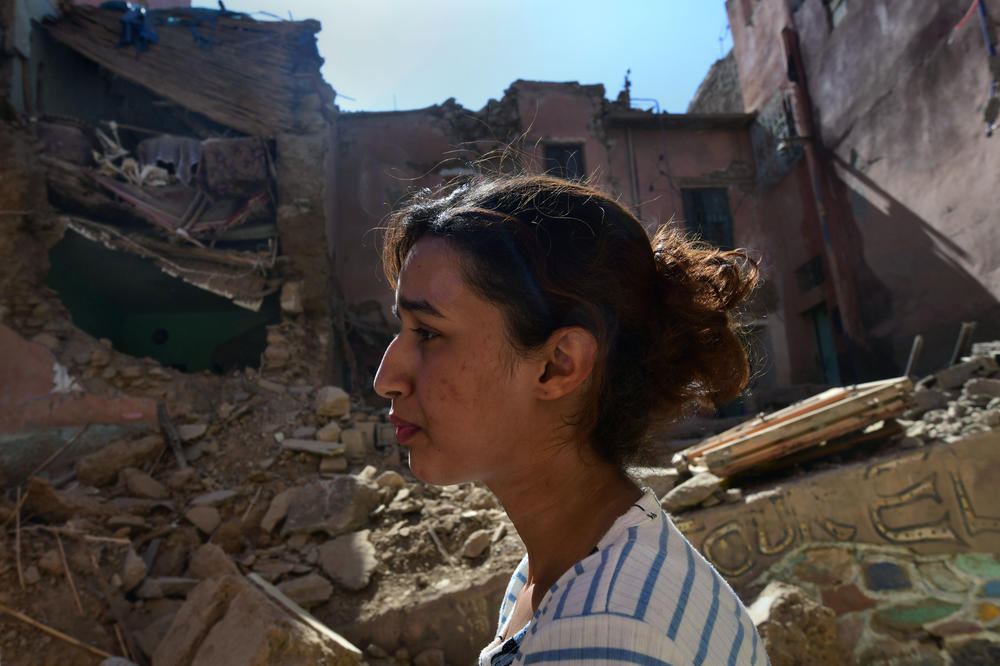 Imane Erbeen, an 18-year-old student, was home on vacation from college and was having a slumber party with her sister and cousins when the earthquake hit in Amizmiz, Morocco.
