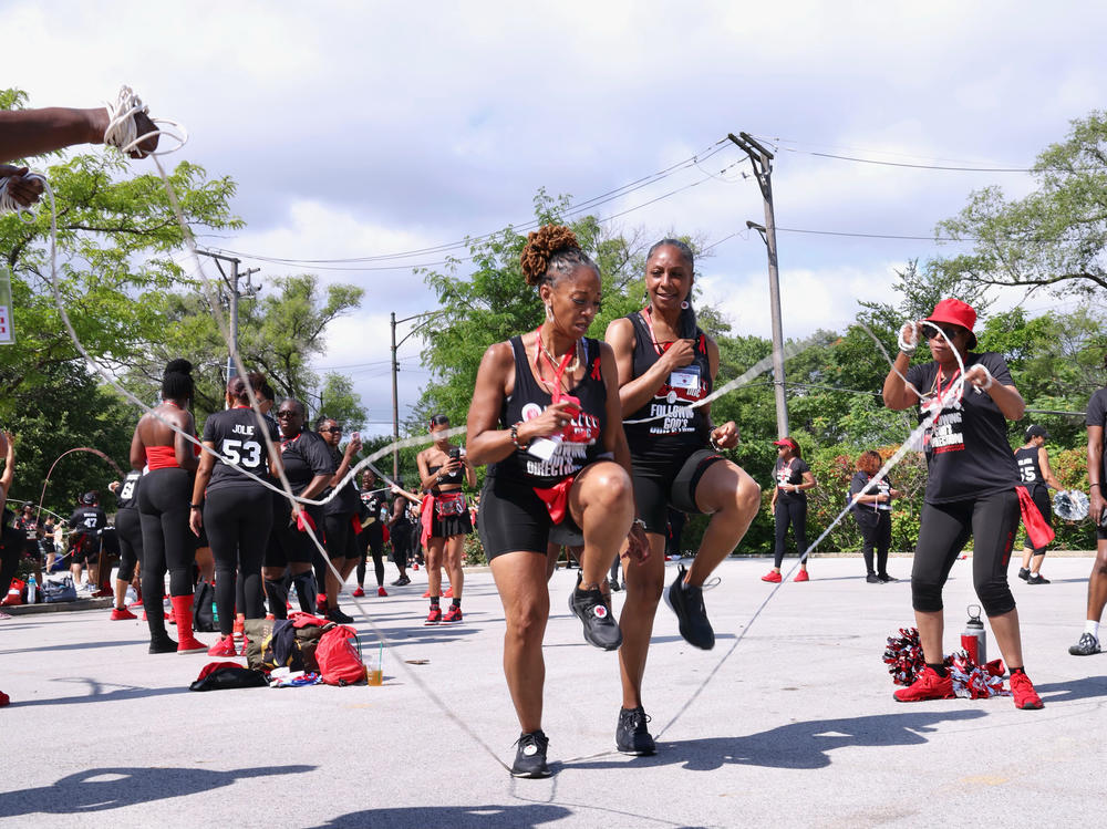 Women, aged 40 and older, gathered in Chicago to jump Double Dutch during the club's annual playdate.