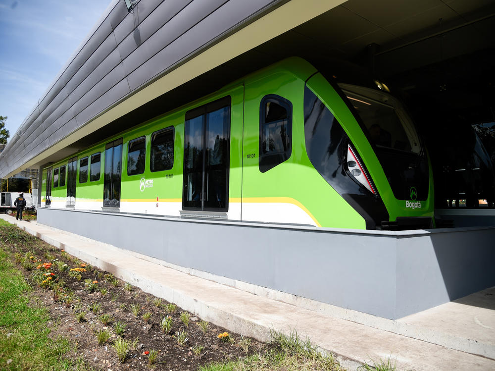 A view of the metro car during the inauguration event of Bogota's future metro system as a school of culture for public transport, on Aug. 10.