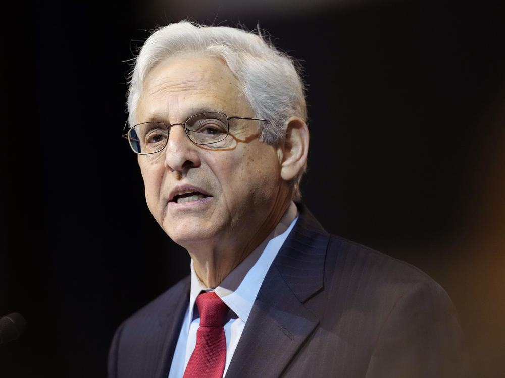 U.S. Attorney General Merrick Garland speaks at the American Bar Association annual meeting on August 7 in Denver.