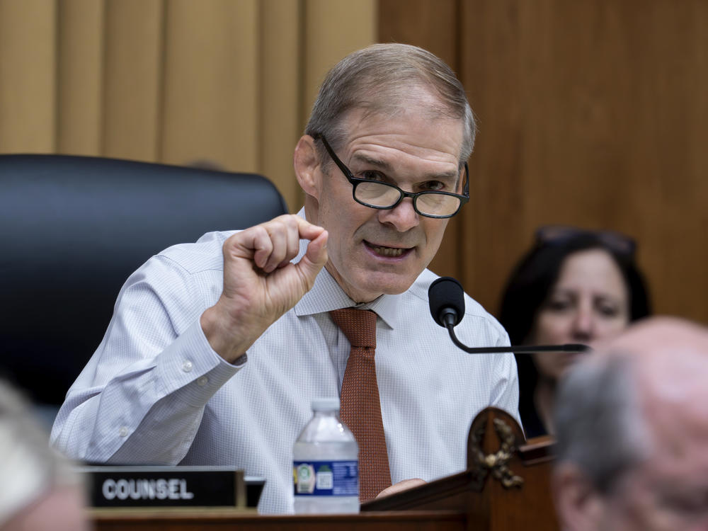 House Judiciary Committee Chairman Jim Jordan, R-Ohio, speaks as Attorney General Merrick Garland appears before a House Judiciary Committee hearing Wednesday on Capitol Hill.
