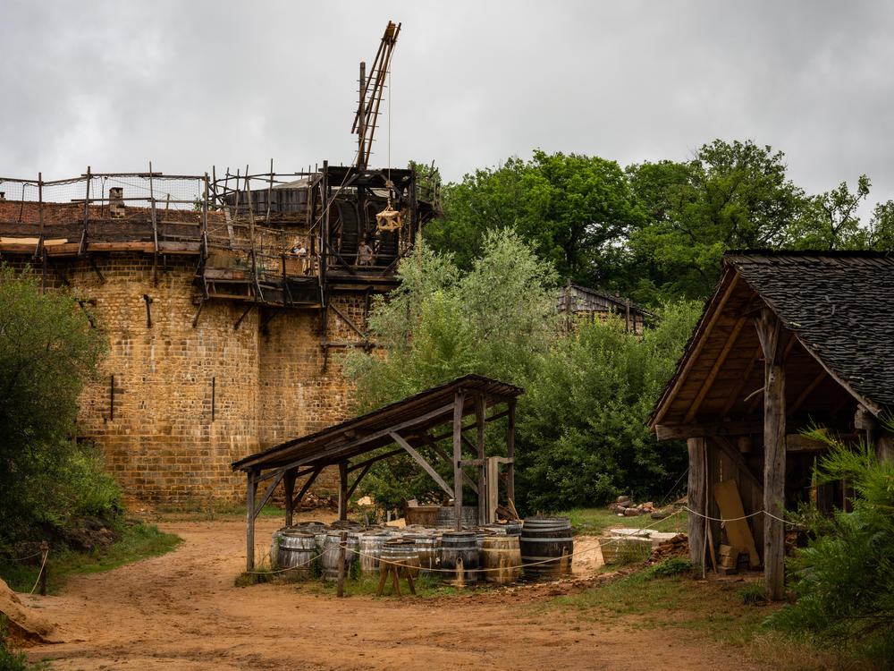 Construction at Guédelon Castle, where the Castle is being rebuilt using only the tools and methods available in the Middle Ages.
