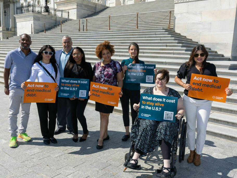 Health advocates and community members gathered in Washington D.C. in mid September to push the Biden administration to take additional action on medical debt in an event hosted by nonprofit Community Catalyst.
