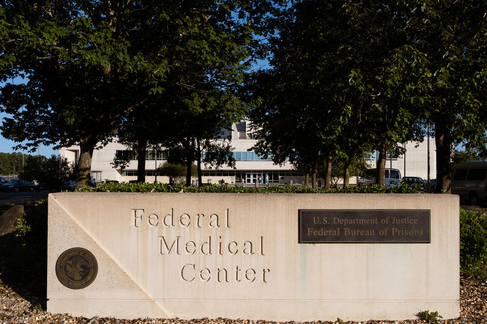 The entrance of the federal medical center at the Butner Federal Correctional Complex.