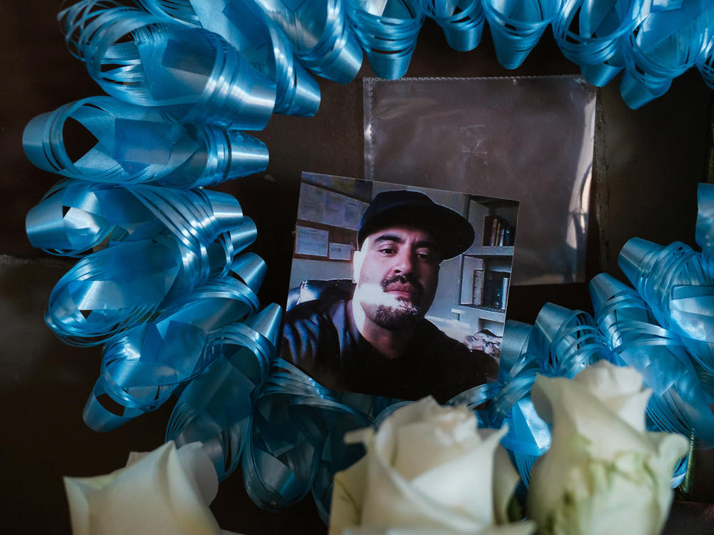 A photo of Jeffrey Ramirez is seen at his parents' home in Vista, California. He was diagnosed with cancer while in prison and died at age 41.