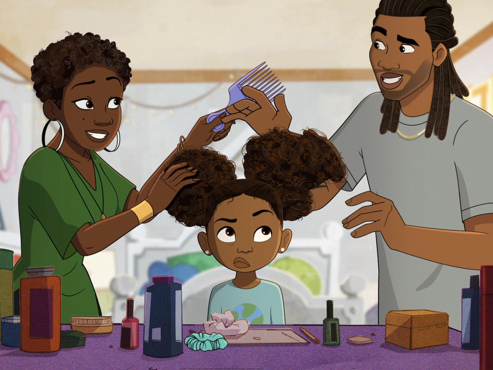 Issa Rae voices Angela, Brooke Monroe Conaway plays Zuri and Scott 