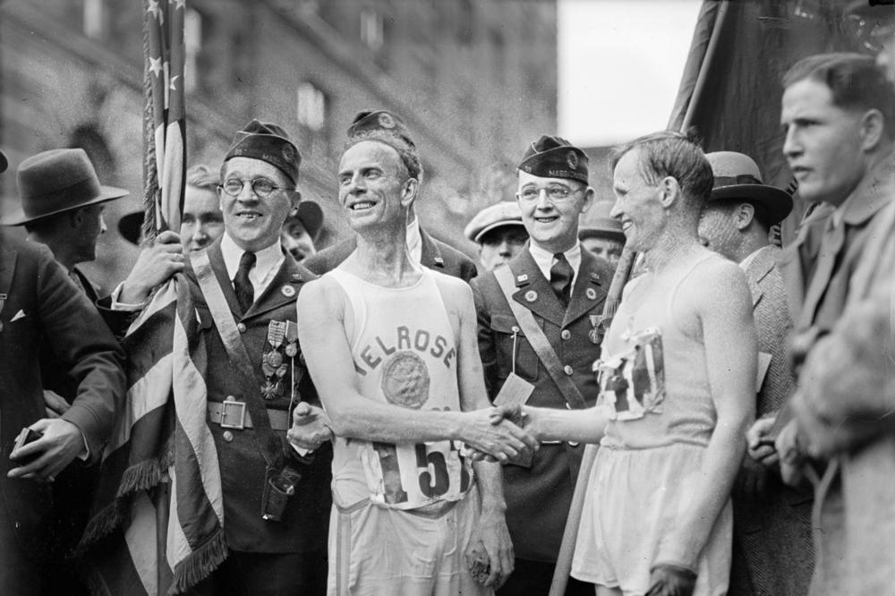 Clarence DeMar (left), won the Boston Marathon seven times between 1911 and 1930.
