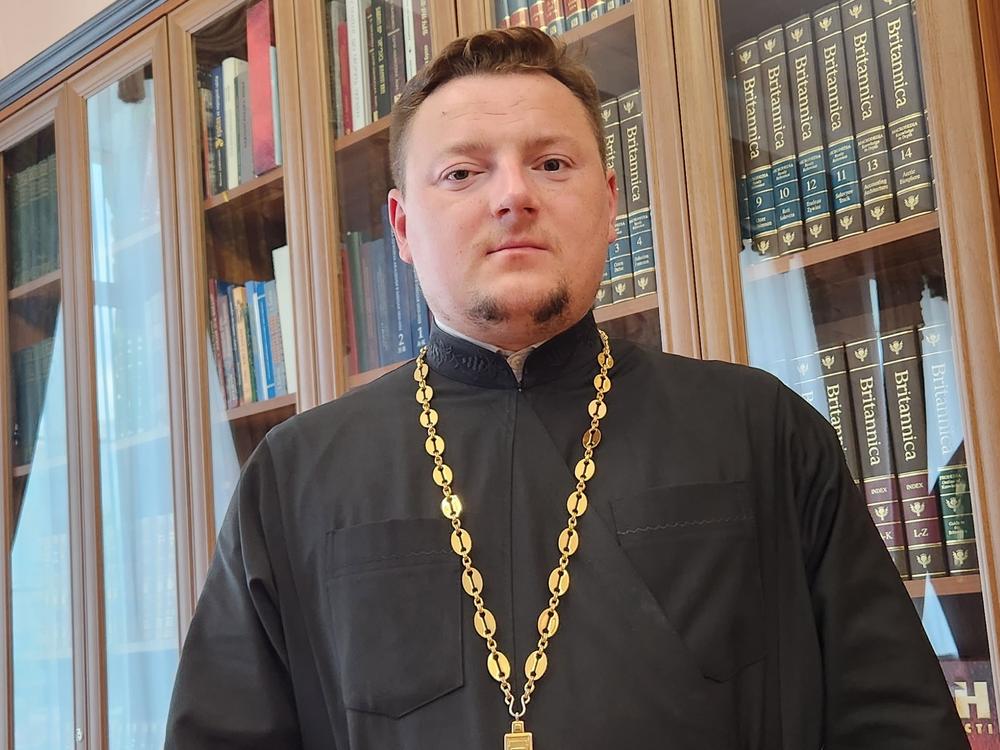 Mykhailo Omelian is a priest and spokesman for the Orthodox Church of Ukraine, which is fully independent of Moscow. He describes the Moscow-aligned church as a threat.