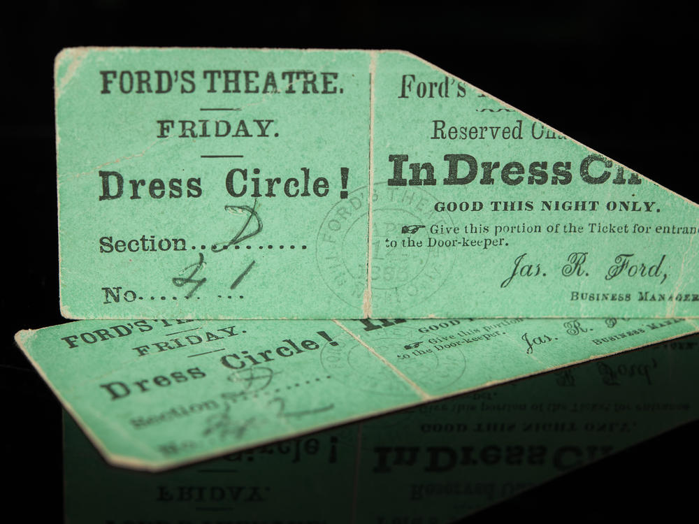 An auction house sold two tickets to the play at Ford's Theatre from the night that Abraham Lincoln was assassinated.
