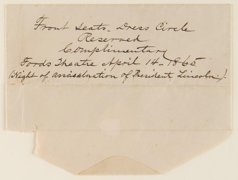 The tickets come with an envelope that held them, annotated by a contemporary hand: 
