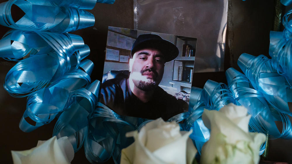 A photo of Jeffrey Ramirez is seen at his parents' home in Vista, California. He was diagnosed with cancer while in prison and died at age 41.