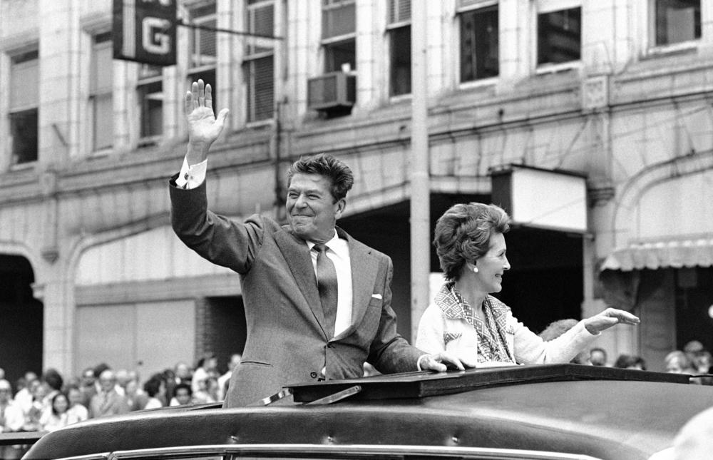Then-candidate Reagan and his wife, Nancy Reagan, campaign in Ohio in 1980.