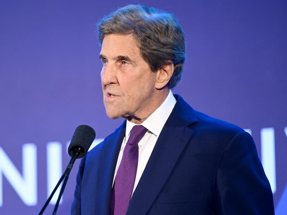U.S. climate envoy John Kerry speaks onstage during the Clinton Global Initiative September 2023 Meeting at New York Hilton Midtown on Sept. 19.