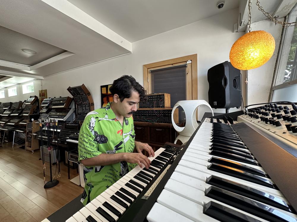 Alan Palomo is in his element at L.A.'s Vintage Synthesizer Museum.