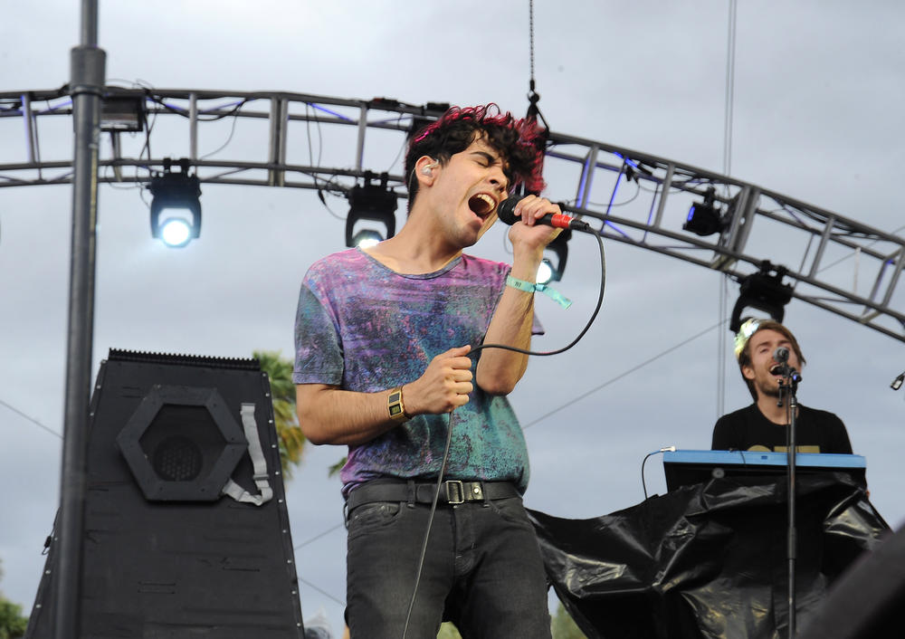 Palomo performs in Neon Indian at Coachella in 2012.