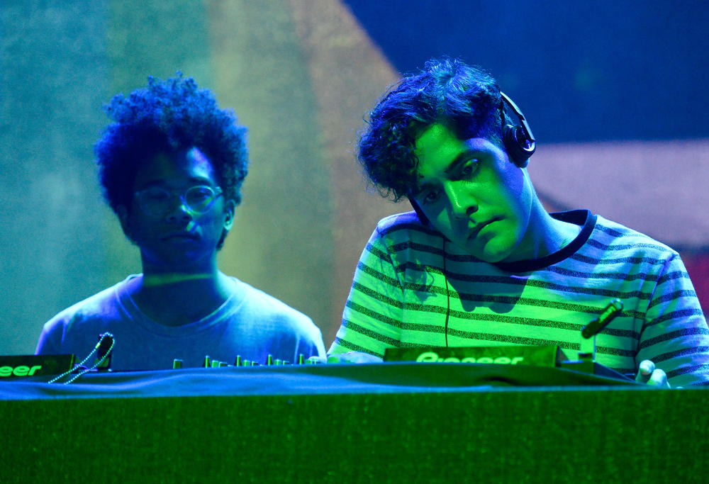 Palomo (right) performs with Toro y Moi at Sundance NEXT FEST in 2015.
