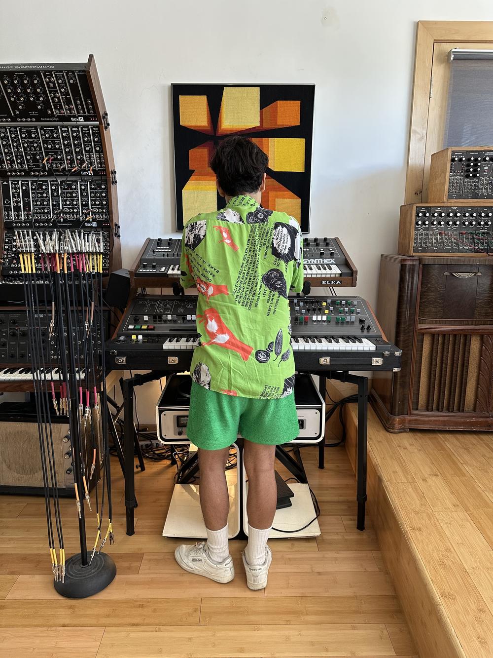Palomo coaxes out some sounds.