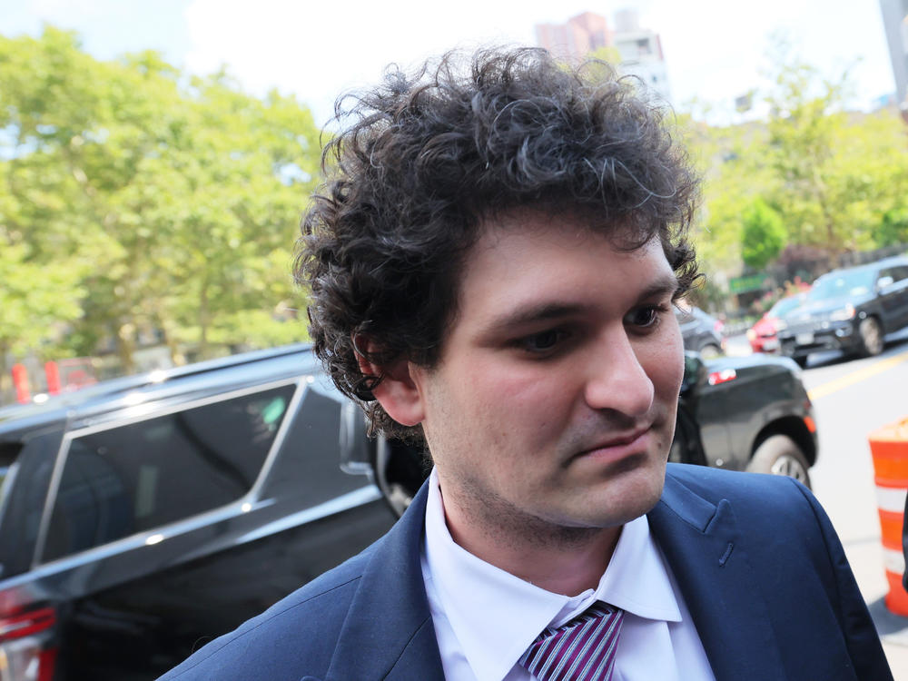 Former FTX CEO Sam Bankman-Fried arrives for a bail hearing at Manhattan Federal Court in New York City on Aug. 11, 2023. Bankman-Fried is set to start his blockbuster trial on Tuesday. It's expected to last about six weeks.