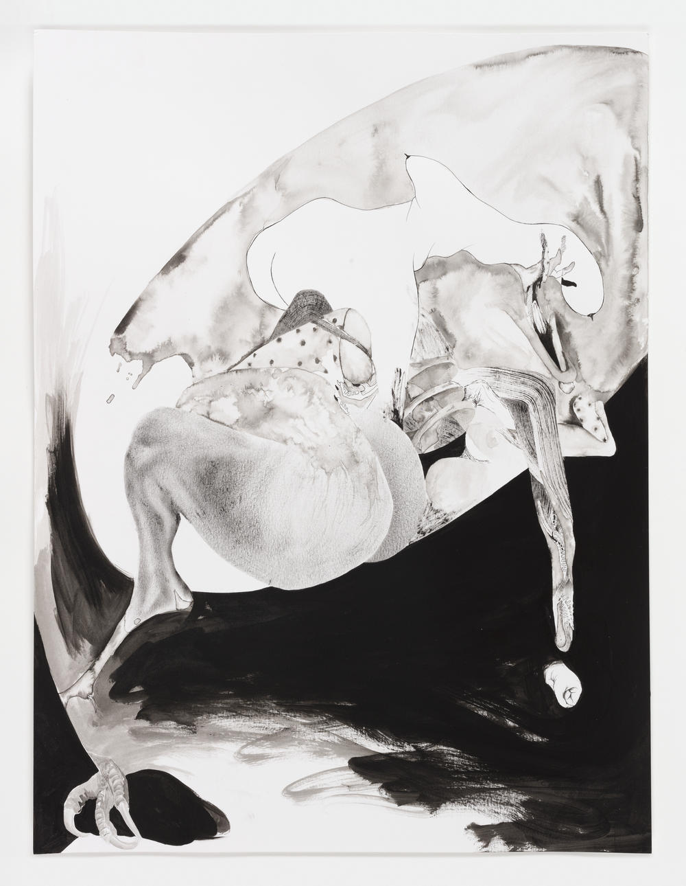 Ilana Savdie, <em>Liberty sat uneasy</em>, 2023. Pen and acrylic on paper.