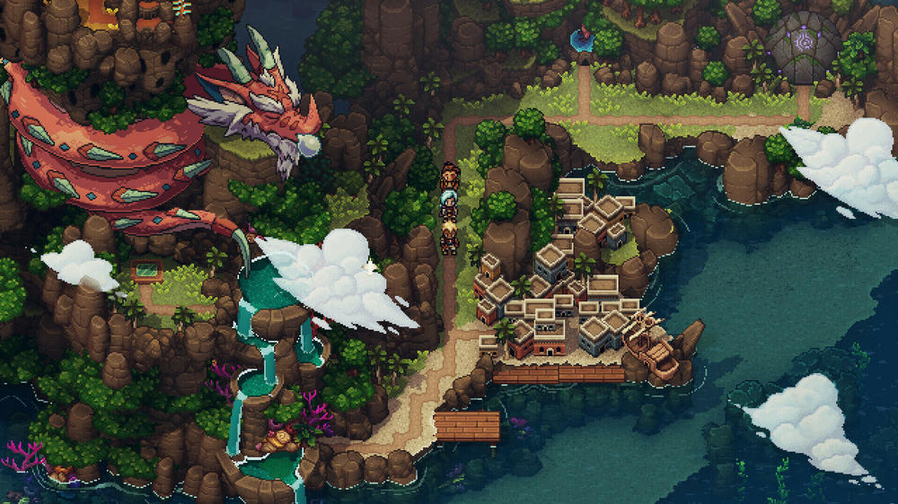 Venture through Sea of Star's gorgeous retro landscape.