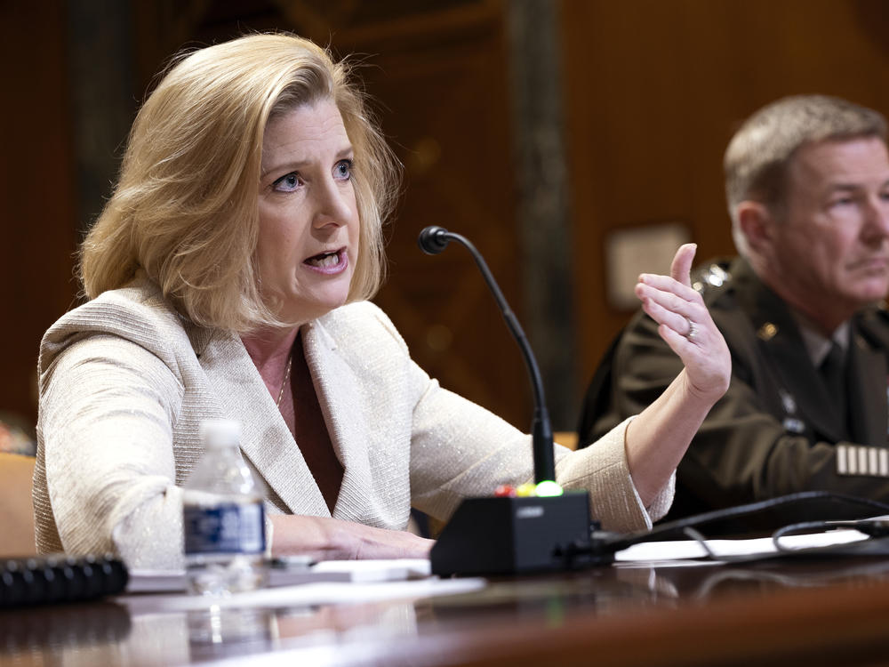 U.S. Army Secretary Christine Wormuth testifies during a Senate Appropriations Defense Subcommittee hearing on Capitol Hill in May 2022.