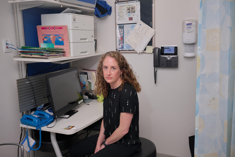 Dr. Natalie Davis sits in an exam room at Bellevue Hospital's Women's Health Services.