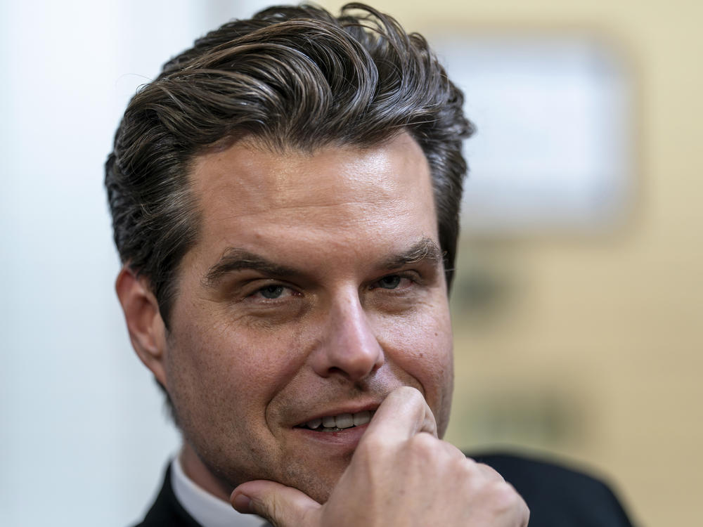 Rep. Matt Gaetz, R-Fla., appears before the House Rules Committee at the Capitol in Washington on Sept. 22. Gaetz introduced a Motion to Vacate House Speaker Kevin McCarthy that led to the first ouster of a sitting Speaker in American history.