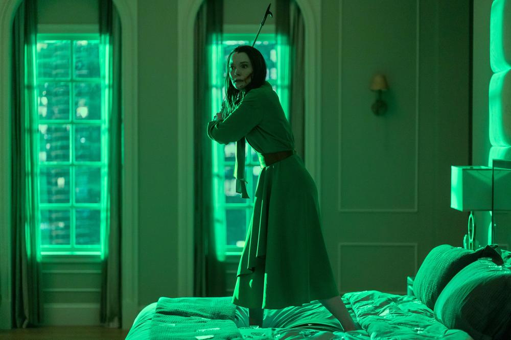 Samantha Sloyan as Tamerlane in <em>The Fall of the House of Usher.</em>