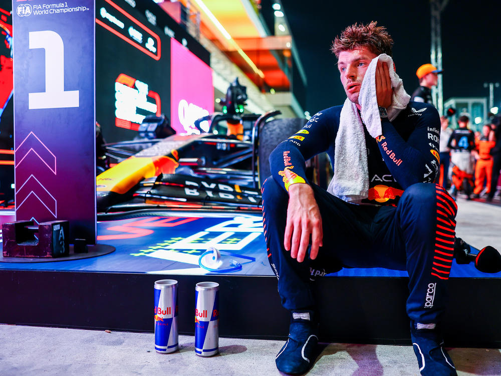 Race winner Max Verstappen of the Netherlands and Oracle Red Bull Racing looks on in parc ferme during the F1 Grand Prix of Qatar at Lusail International Circuit on October 08, 2023 in Lusail City, Qatar.
