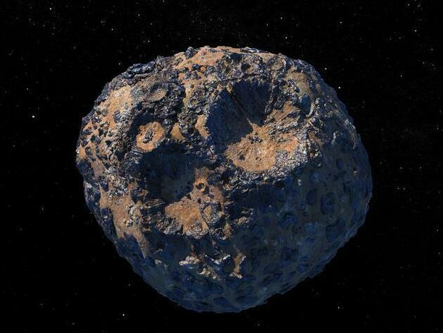 This artist's conception shows what a metal-rich asteroid like Psyche might look like, but scientists really aren't sure what they'll see.