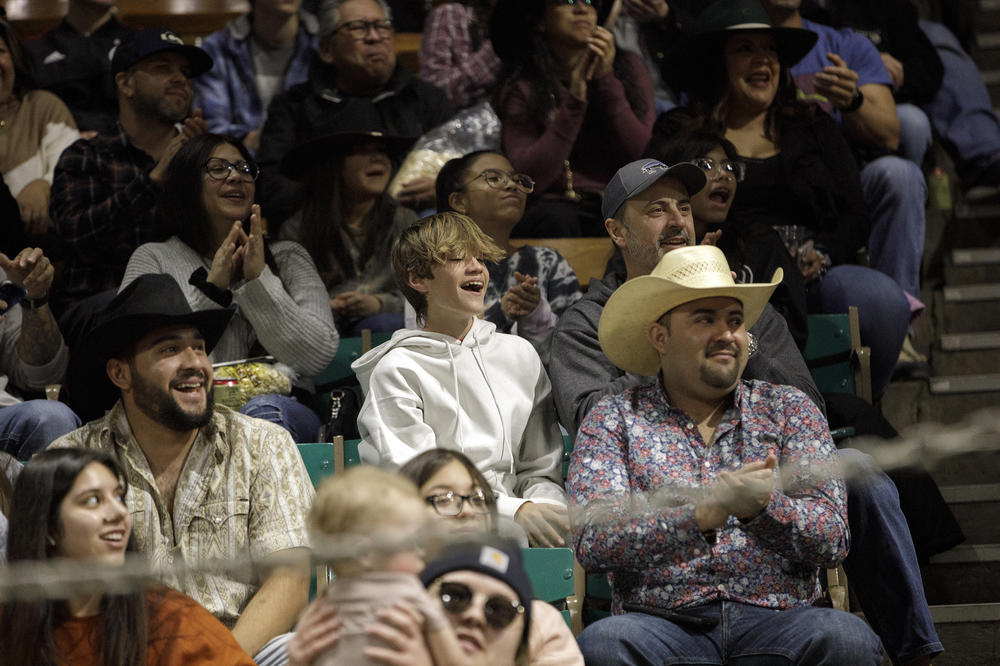Fans cheer on performers at the National Western Stock Show during the Mexican Rodeo Extravaganza on Jan. 8, 2023, in Denver, Colo.