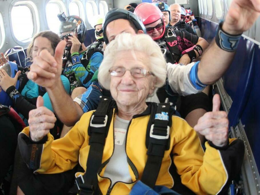 Dorothy Hoffner, 104, went skydiving Oct. 1 and could hold the record for the oldest person to jump from a plane. She died Monday, likely in her sleep, Brookdale Senior Living said in a statement.