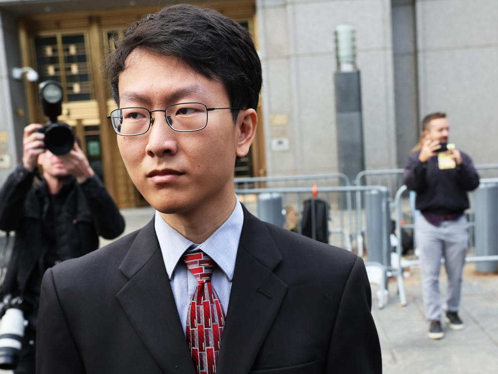 FTX co-founder and former chief technology officer Gary Wang leaves the federal court in New York City in which Bankman-Fried is being tried, on Oct. 10. Wang testified that Bankman-Fried directed him to change a few lines of computer code so that funds from FTX customers could be steered to Alameda Research.